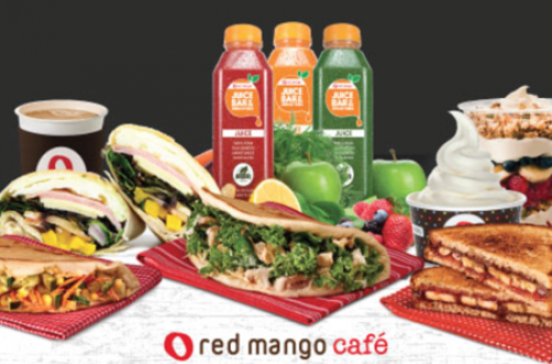 Sandwiches, smoothies, and frozen yogurt at Red Mango Café